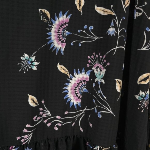 NWT‎ REBECCA MINKOFF Trixie Midi Dress Black Multi Floral U21657A03 SMALL - Picture 12 of 14